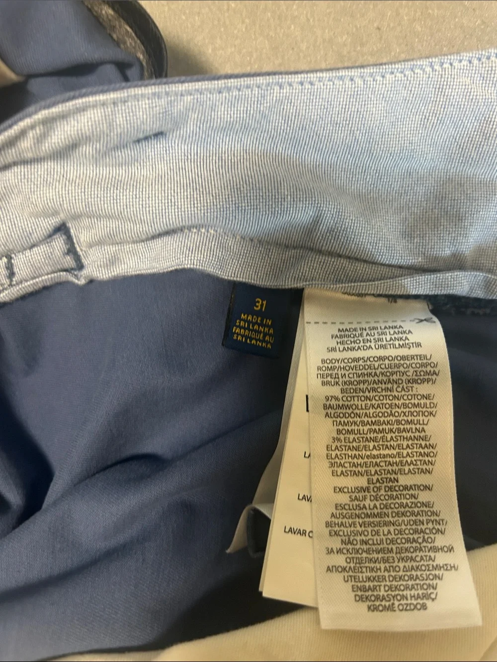 Polo by Ralph Lauren Light Blue Flat-Front Chino Shorts